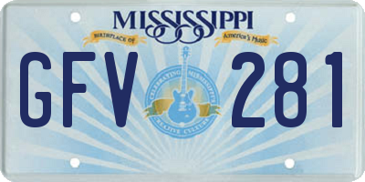 MS license plate GFV281