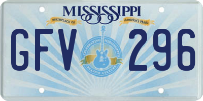 MS license plate GFV296