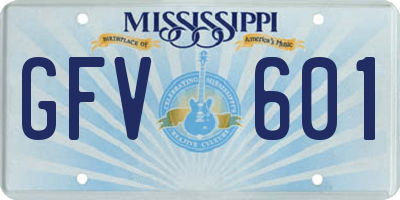MS license plate GFV601
