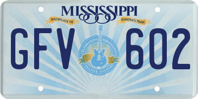 MS license plate GFV602