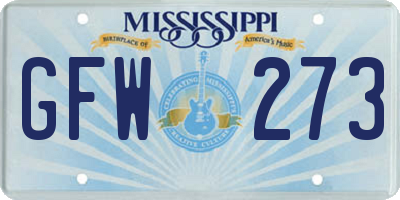 MS license plate GFW273