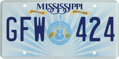 MS license plate GFW424