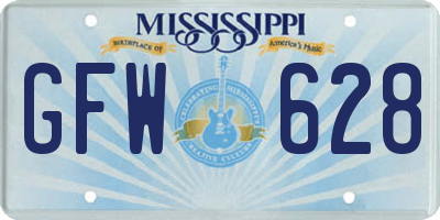 MS license plate GFW628
