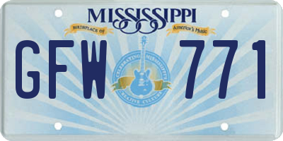 MS license plate GFW771