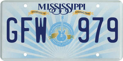 MS license plate GFW979