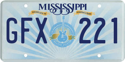 MS license plate GFX221