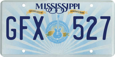 MS license plate GFX527