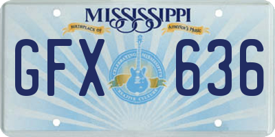MS license plate GFX636
