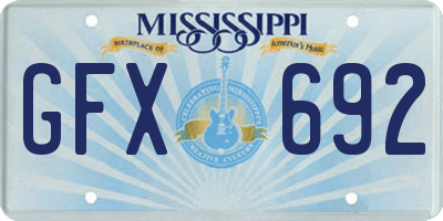 MS license plate GFX692