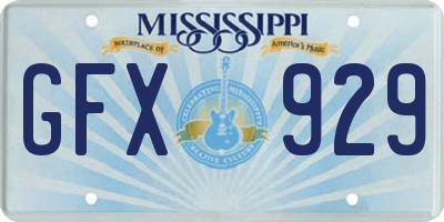 MS license plate GFX929