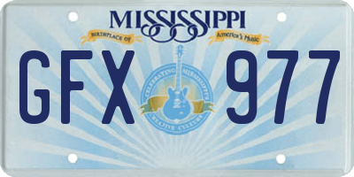 MS license plate GFX977