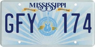 MS license plate GFY174