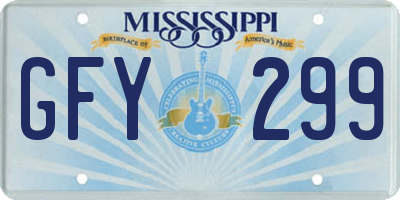 MS license plate GFY299