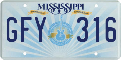 MS license plate GFY316