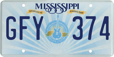 MS license plate GFY374