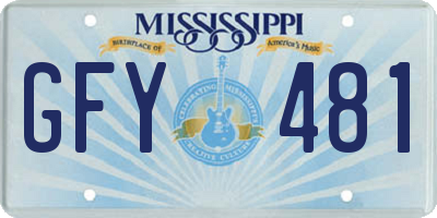 MS license plate GFY481