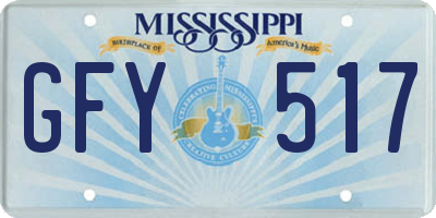 MS license plate GFY517