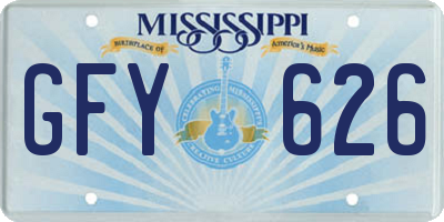 MS license plate GFY626