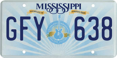 MS license plate GFY638