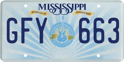 MS license plate GFY663