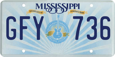 MS license plate GFY736