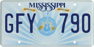 MS license plate GFY790