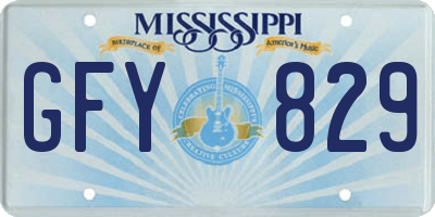 MS license plate GFY829