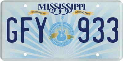 MS license plate GFY933