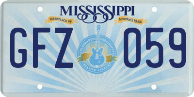 MS license plate GFZ059