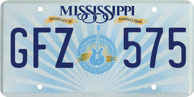 MS license plate GFZ575