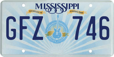 MS license plate GFZ746