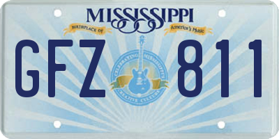 MS license plate GFZ811