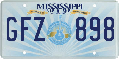 MS license plate GFZ898