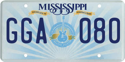 MS license plate GGA080