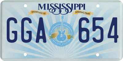 MS license plate GGA654
