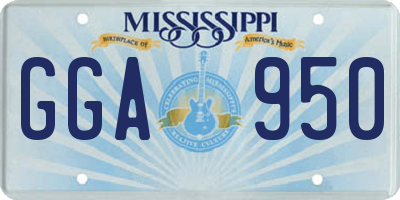 MS license plate GGA950