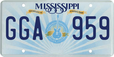 MS license plate GGA959