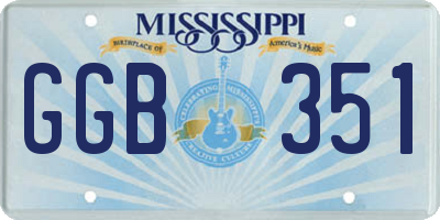 MS license plate GGB351