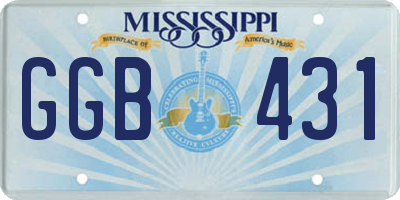 MS license plate GGB431