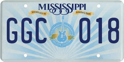 MS license plate GGC018