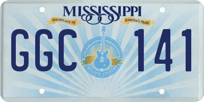 MS license plate GGC141