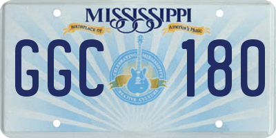 MS license plate GGC180