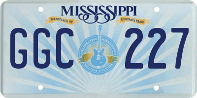 MS license plate GGC227