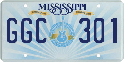 MS license plate GGC301