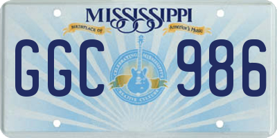 MS license plate GGC986