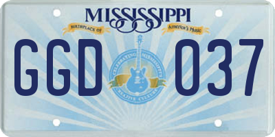 MS license plate GGD037