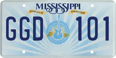 MS license plate GGD101