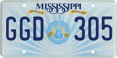 MS license plate GGD305