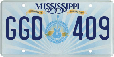MS license plate GGD409