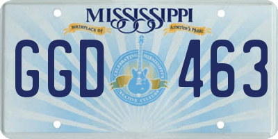 MS license plate GGD463
